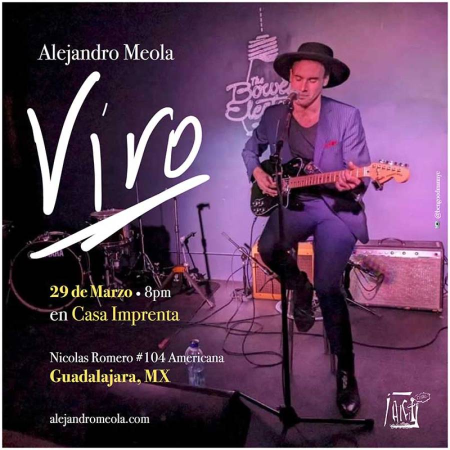 Por primera vez en Guadalajara, Alejandro Meola presenta su nuevo disco “VIVO” 